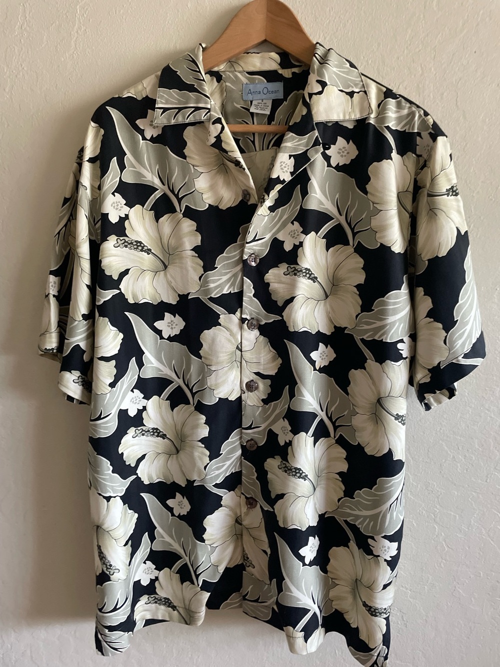 Hawaiian Floral men silk shirt